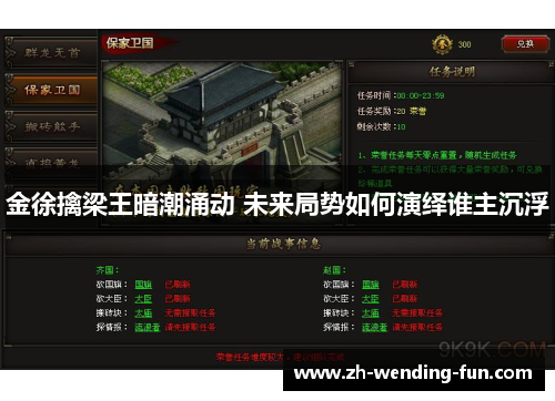 金徐擒梁王暗潮涌动 未来局势如何演绎谁主沉浮